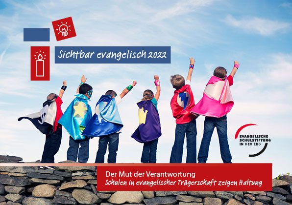 Der Flyer zur Ausschreibung des Förderprogramms "Sichtbar evangelisch 2022" der ESS EKD.