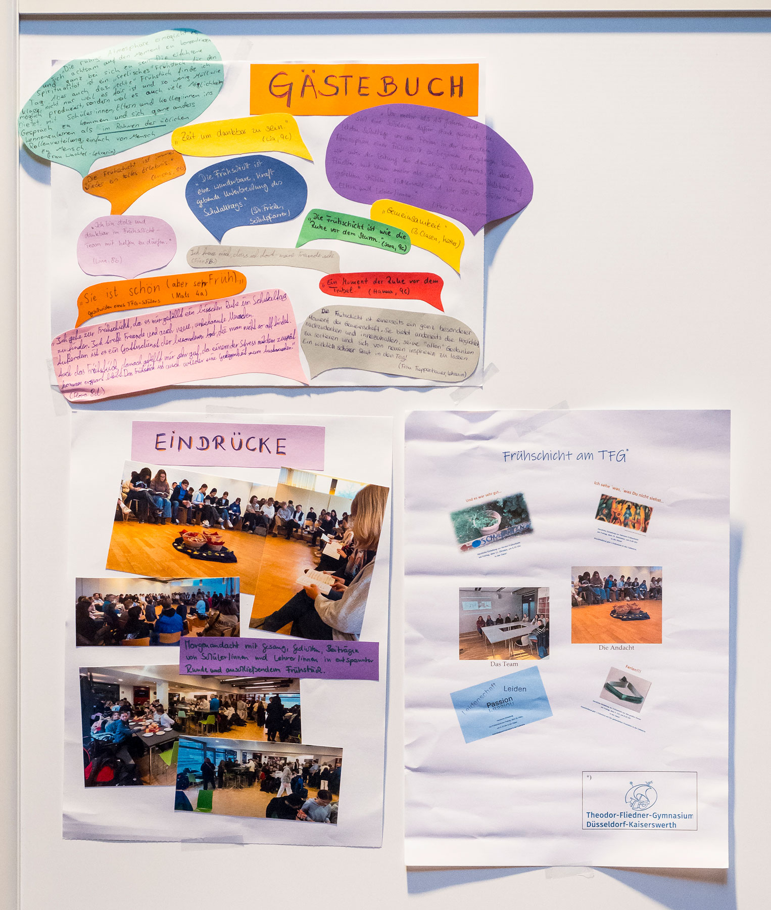 Selbstgestaltetes Schulplakat des Theodor-Fliedner Gymnasiums für das 30-jährige Jubiläum der Evangelischen Schulstiftung in der EKD.